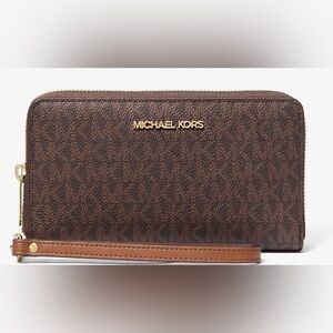 NWT Michael Kors Jet Set Brown Wallet/Wristlet